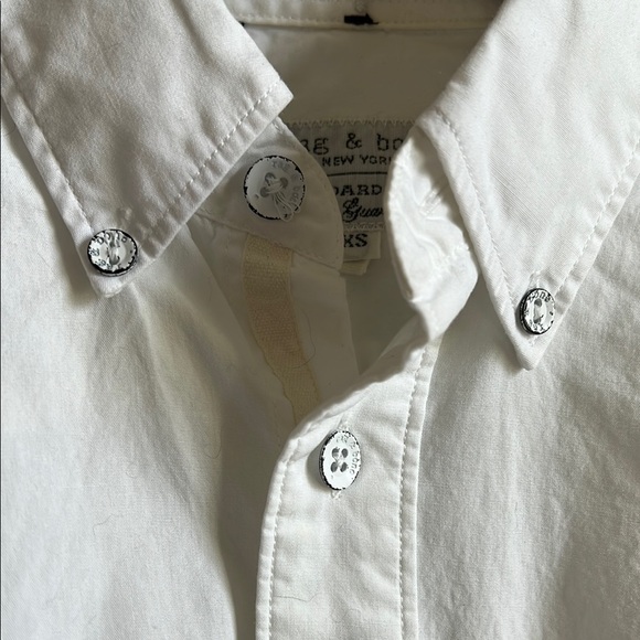 Rag & Bone Classic White Men's Cotton Button Up Shirt Size XS - Picture 4 of 7